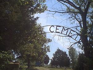 Combs Cemetery Entrance.  The cemetery is becoming very run down.