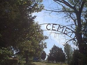 Combs Cemetery Entrance.  The cemetery is becoming very run down.